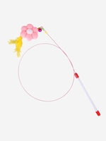 Floral Feather Bell Cat Teaser Stick