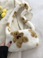Floral Fluffy Faux Fur Crossbody Bag