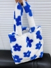 Floral Fluffy Faux Fur Shoulder Tote Bag