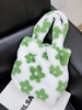 Floral Fluffy Faux Fur Shoulder Tote Bag