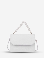 Floral Graphic Faux Pearl Crossbody Bag