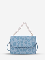 Floral Graphic Faux Pearl Crossbody Bag