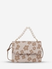 Floral Graphic Faux Pearl Crossbody Bag
