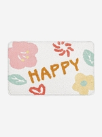 Floral HAPPY Graphic Water Absorption Mat