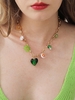 Floral Heart Beading Metal Chain Necklace