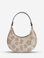 Floral Jacquard Canvas Shoulder Hobo Bag