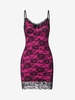 Floral Lace Bowknot Cupped Bodycon Dress M Black