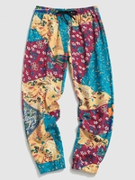 Floral Leaf Patchwork Pants Xl Multi b
