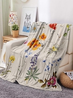 Floral Pattern Flannel Blanket