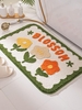 Floral Pattern Water Absorption Non-slip Bathroom Mat