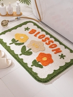 Floral Pattern Water Absorption Non-slip Bathroom Mat