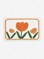 Floral Pattern Water Absorption Non-slip Bathroom Mat