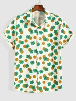 Floral Polka Dot Summer Button Up Shirt M