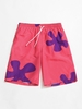 Floral Print Drawstring Board Shorts 2xl Light pink