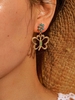 Flower Inlaid Rhinestone Butterfly Shape Earrings