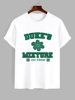 Flower Letter Graphic Short Sleeves T Shirt M White