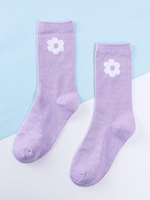 Flower Pattern Crew Socks