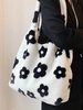 Flower Pattern Plush Shoulder Bag