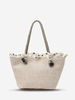Flower Pattern Ruffles Straw Bag