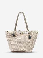 Flower Pattern Ruffles Straw Bag