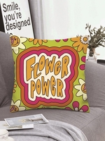 FLOWER POWER Graphic Square Pillowcase