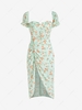 Flower Print Casual Dress L Multi a