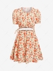 Flower Print Cut Out Mini Dress M