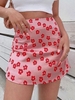Flower Print Mini Skirt L Multi a