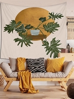 Flowerpot and Plant Print Tapestry