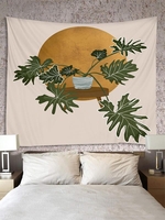 Flowerpot and Plant Print Tapestry