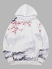 Flowers and Mountain Traditional Chinese Painting Print Hoodie Xl White