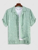 Flowers Embroidery Button-front Shirt Xl Light green