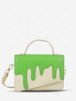 Flowy Chocolate Pattern Spliced Crossbody Bag