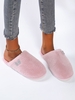 Fluffy Butterfly Applique Closed Toe Slippers