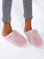 Fluffy Butterfly Applique Closed Toe Slippers