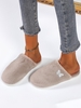 Fluffy Butterfly Applique Closed Toe Slippers