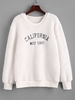 Fluffy CALIFORNIA Embroidered Teddy Sweatshirt S White