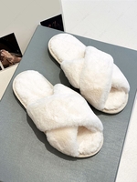 Fluffy Criss Cross Slippers