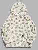 Fluffy Daisy Pattern Hoodie S Light yellow