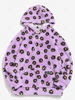 Fluffy Daisy Pattern Hoodie Xl Light purple
