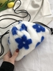 Fluffy Faux Fur Animal Floral Pattern Bucket Bag