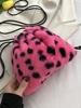 Fluffy Faux Fur Animal Floral Pattern Bucket Bag