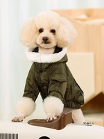 Fluffy Faux Fur Hooded Waterproof Padded Jacket