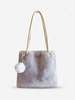 Fluffy Faux Fur Pompom Shoulder Bag