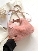 Fluffy Faux Fur Shoulder Tote Bag