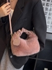 Fluffy Faux Fur Shoulder Tote Hobo Bag