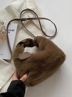 Fluffy Faux Fur Shoulder Tote Hobo Bag