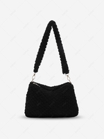 Fluffy Faux Fur Zippered Shoulder Bag