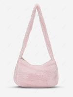 Fluffy Faux Fur Zippered Shoulder Bag