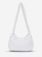 Fluffy Faux Fur Zippered Shoulder Bag